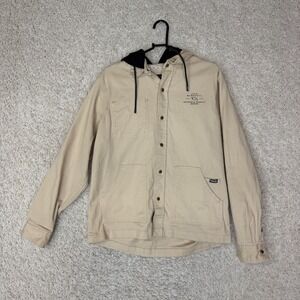 Tony Hawk Canvas Hooded Utility Work Jacket Mens Medium Snap Hooded Skater